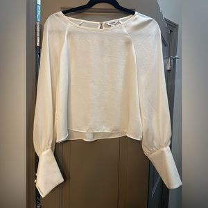 Express long sleeve white long sleeve blouse - button cuffed sleeves -size small